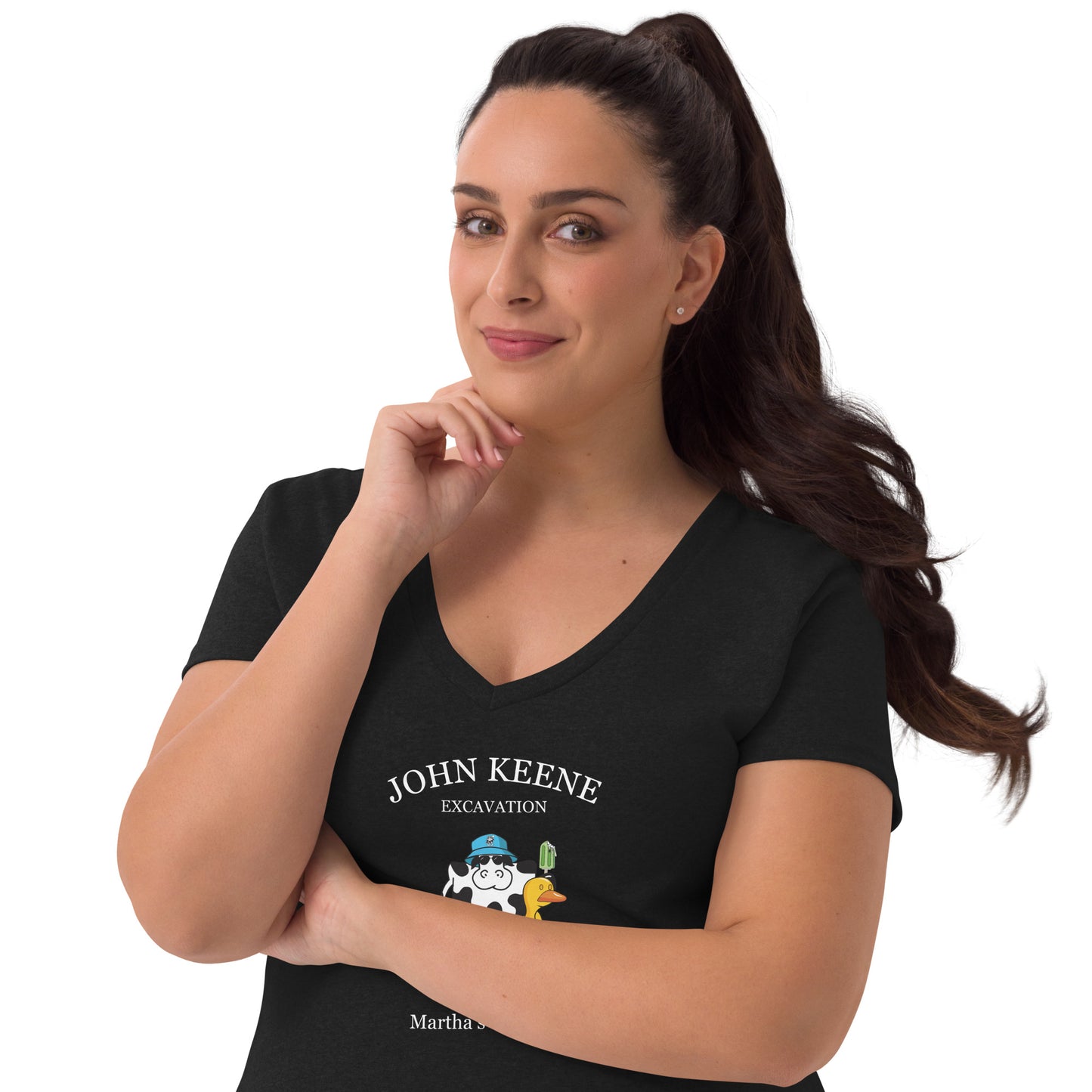 Women’s Summer Cow V-neck T-shirt