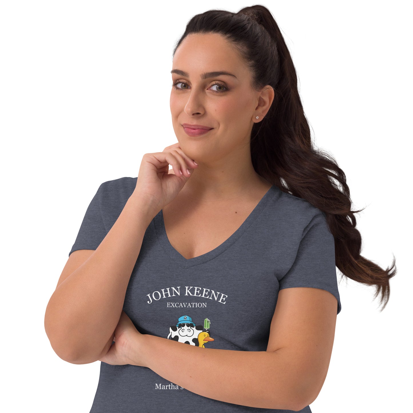 Women’s Summer Cow V-neck T-shirt