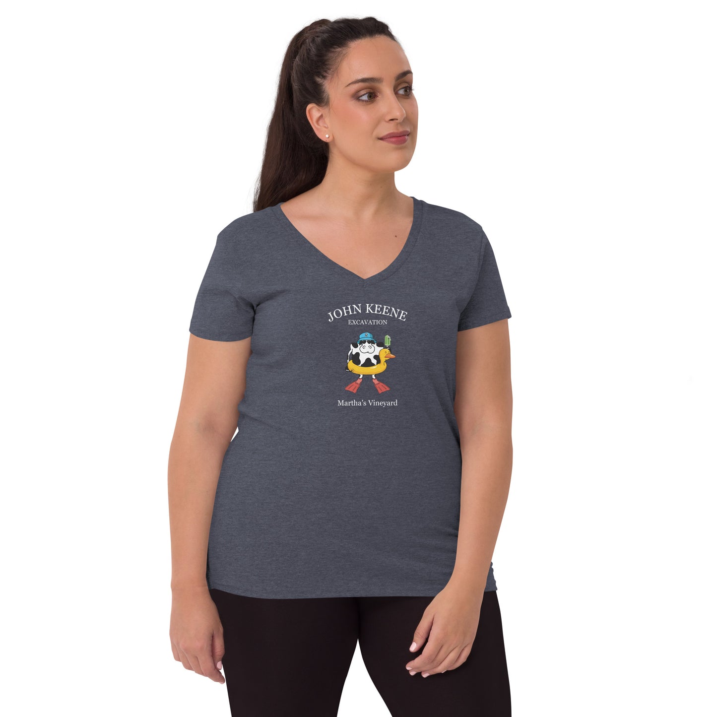 Women’s Summer Cow V-neck T-shirt