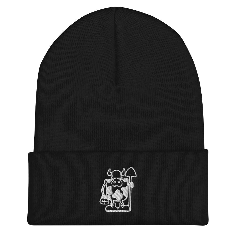 Cuffed Beanie - White Stitching