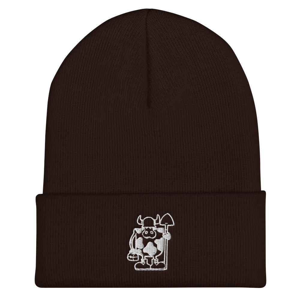 Cuffed Beanie - White Stitching