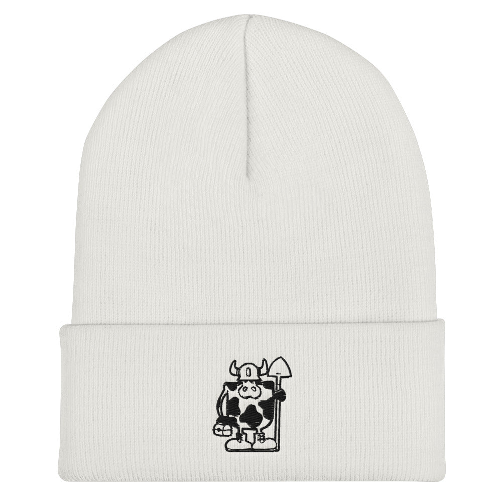 Cuffed Beanie - Black Stitching