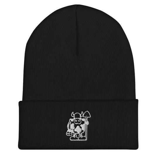 Cuffed Beanie - White Stitching