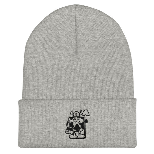 Cuffed Beanie - Black Stitching