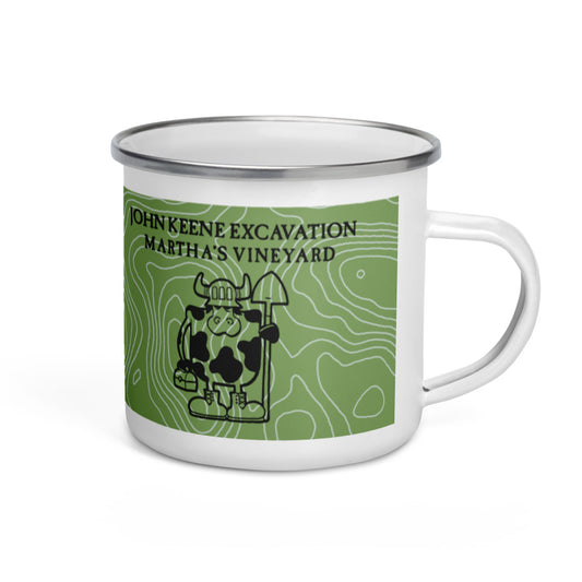 Green Topography Enamel Mug